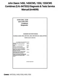 John Deere 1450  1450CWS  1550  1550CWS Combines (S.N.-047353) Diagnosis & Tests Service Manual - tm4699 preview