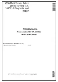 John Deere X590 Multi-Terrain Select Series Tractors (SN.100001-) Technical Service Manual - TM136919 preview