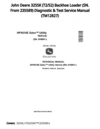 John Deere 325SK (T2/S2) Backhoe Loader (SN. From 235589) Diagnostic & Test Service Manual - TM12827 preview