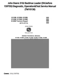 John Deere 310J Backhoe Loader (SN.before 159759) Diagnostic  Operation&Test Service Manual - TM10130 preview
