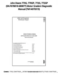 John Deere 770G  770GP  772G  772GP (SN.F678818-680877) Motor Graders Diagnostic Manual - TM14070X19 preview