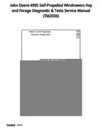 John Deere 4995 Self-Propelled Windrowers Hay and Forage Diagnostic & Tests Service Manual - TM2036 preview