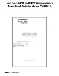 John Deere C451R and C461R Wrapping Balers Service Repair Technical Manual - TM302419 preview