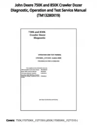 John Deere 750K and 850K Crawler Dozer Diagnostic  Operation and Test Service Manual - TM13280X19 preview