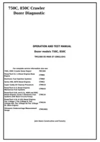 John Deere 750C  850C Crawler Dozer Diagnostic  Operation and Test Service Manual - tm1588 preview
