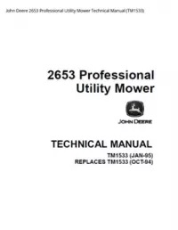 John Deere 2653 Professional Utility Mower Technical Manual - TM1533 preview