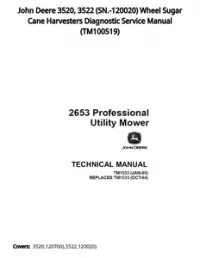 John Deere 3520  3522 (SN.-120020) Wheel Sugar Cane Harvesters Diagnostic Service Manual - TM100519 preview