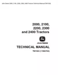 John Deere 2000  2100  2200  2300  2400 Tractors Technical Manual - TM1563 preview