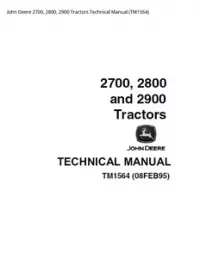 John Deere 2700  2800  2900 Tractors Technical Manual - TM1564 preview
