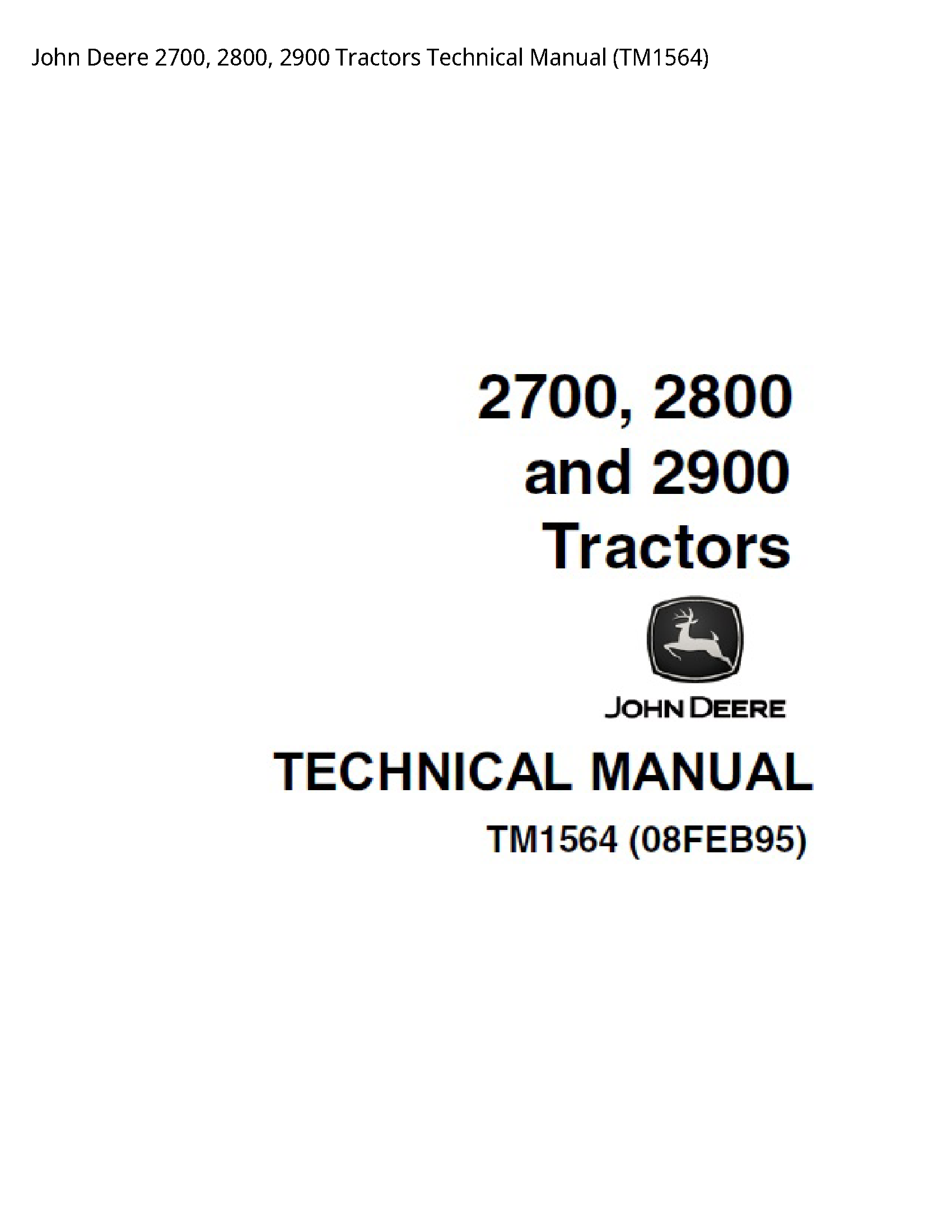 John Deere 2700 Tractors Technical manual