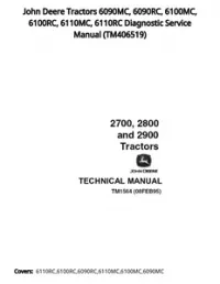 John Deere Tractors 6090MC  6090RC  6100MC  6100RC  6110MC  6110RC Diagnostic Service Manual - TM406519 preview