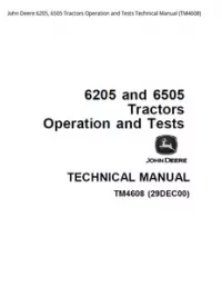 John Deere 6205  6505 Tractors Operation and Tests Technical Manual - TM4608 preview