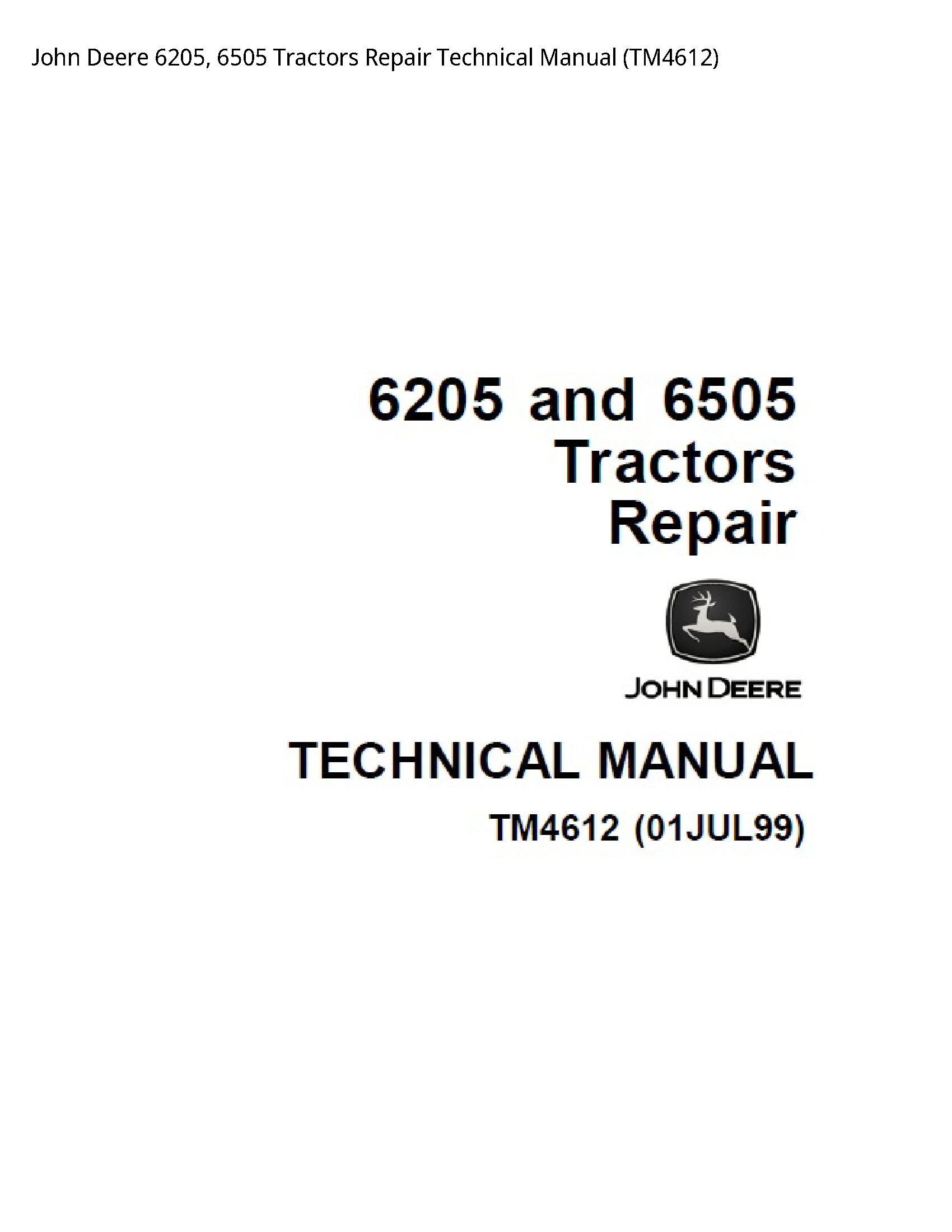 John Deere 6205 Tractors Repair Technical manual