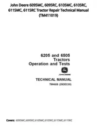 John Deere 6095MC  6095RC  6105MC  6105RC  6115MC  6115RC Tractor Repair Technical Manual - TM411019 preview