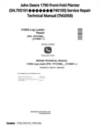 John Deere 1790 Front-Fold Planter (SN.705101740100) Service Repair Technical Manual - TM2058 preview