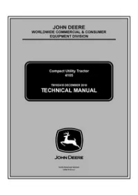 John Deere 4150 Compact Utility Tractor Technical Manual - TM102419 preview