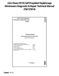 John Deere W155 Self-Propelled Hay&Forage Windrowers Diagnostic & Repair Technical Manual - TM137819 preview
