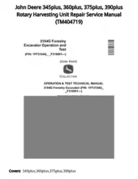 John Deere 345plus  360plus  375plus  390plus Rotary Harvesting Unit Repair Service Manual - TM404719 preview