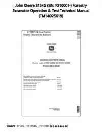 John Deere 3154G (SN. F310001-) Forestry Excavator Operation & Test Technical Manual - TM14025X19 preview