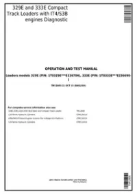 John Deere 329E  333E Compact Track Loaders with IT4/S3B engines Diagnostic Service Manual - TM12805 preview