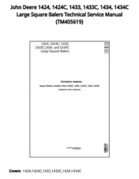 John Deere 1424  1424C  1433  1433C  1434  1434C Large Square Balers Technical Service Manual - TM405619 preview