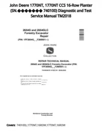 John Deere 1770NT  1770NT CCS 16-Row Planter (SN. 740100) Diagnostic and Test Service Manual TM2018 preview
