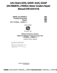 John Deere 620G  620GP  622G  622GP (SN.F680878- L700954-) Motor Graders Repair Manual - TM14241X19 preview