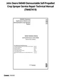 John Deere R4040i Demountable Self-Propelled Crop Sprayer Service Repair Technical Manual - TM407419 preview