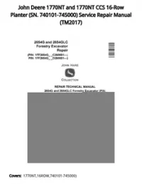 John Deere 1770NT and 1770NT CCS 16-Row Planter (SN. 740101-745000) Service Repair Manual - TM2017 preview