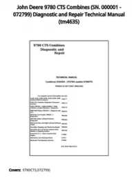 John Deere 9780 CTS Combines (SN. 000001 - 072799) Diagnostic and Repair Technical Manual - tm4635 preview