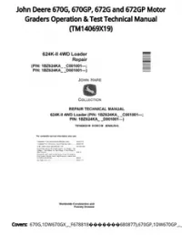 John Deere 670G  670GP  672G and 672GP Motor Graders Operation & Test Technical Manual - TM14069X19 preview