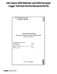 John Deere 2054 Delimber and 2554 Harvester Logger Technical Service Manual - tm2016 preview