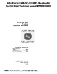 John Deere 3156G (SN. F316001-) Log Loader Service Repair Technical Manual - TM14030X19 preview