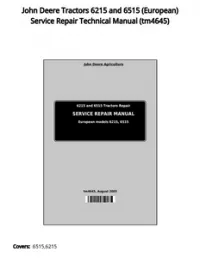 John Deere Tractors 6215 and 6515 (European) Service Repair Technical Manual - tm4645 preview