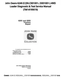 John Deere 624K-II (SN.C001001-; D001001-) 4WD Loader Diagnostic & Test Service Manual - TM14199X19 preview