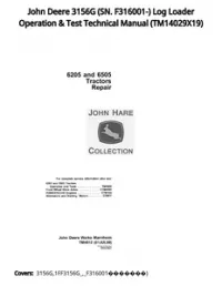 John Deere 3156G (SN. F316001-) Log Loader Operation & Test Technical Manual - TM14029X19 preview