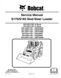 Bobcat S175/S185 Skid Steer Loader Service Repair Workshop Manual 530111001-ABRT11001 preview