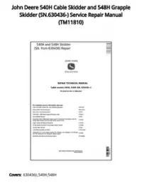 John Deere 540H Cable Skidder and 548H Grapple Skidder (SN.630436-) Service Repair Manual - TM11810 preview