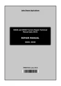 John Deere Tractors 5083E and 5093E Service Repair Technical Manual - TM607019 preview