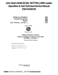 John Deere 844K-III (SN. D677782-) 4WD Loader Operation & Test Technical Service Manual - TM14160X19 preview