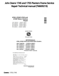 John Deere 1745 and 1755 Planters Frame Service Repair Technical manual - TM609219 preview