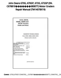 John Deere 670G  670GP  672G  672GP (SN. C678818680877) Motor Graders Repair Manual - TM14078X19 preview