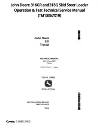 John Deere 316GR and 318G Skid Steer Loader Operation & Test Technical Service Manual - TM13857X19 preview