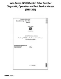 John Deere 643K Wheeled Feller Buncher Diagnostic  Operation and Test Service Manual - TM11361 preview