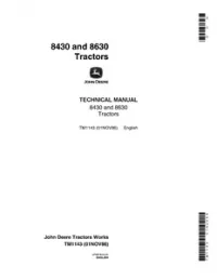 John Deere 8430 & 8630 Tractors Technical Manual - TM1143 preview