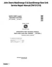 John Deere MaxEmerge 5 & ExactEmerge Row Unit Service Repair Manual - TM131219 preview