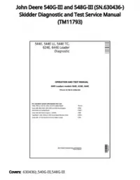 John Deere 540G-III and 548G-III (SN.630436-) Skidder Diagnostic and Test Service Manual - TM11793 preview