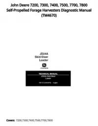 John Deere 7200  7300  7400  7500  7700  7800 Self-Propelled Forage Harvesters Diagnostic Manual - TM4670 preview