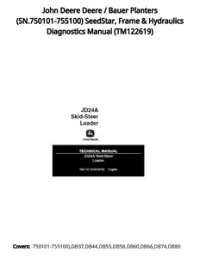 John Deere Deere / Bauer Planters (SN.750101-755100) SeedStar  Frame & Hydraulics Diagnostics Manual - TM122619 preview