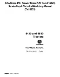 John Deere 450J Crawler Dozer (S.N. from 216243) Service Repair Technical Workshop Manual - TM12275 preview